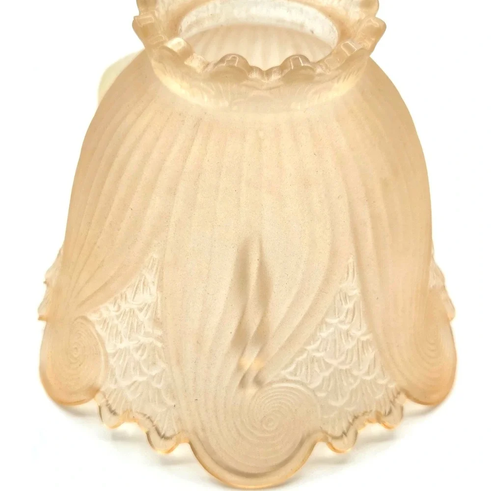 PartyLite Clairmont 10" Fairy Light Lamp Frosted‎ Candle Holder RARE Peach Satin - Picture 4 of 8